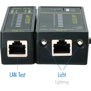 Testador de cabos de rede, telefónicos (RJ45+RJ11+RJ12) c/ localizador PoE