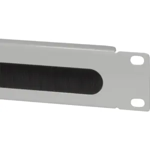 Painel passa-cabos com escova para armário bastidor 19'' 1U - Cinza