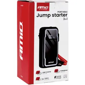Arrancador de Carro (Jump Starter) 1600A 3-em-1 c/ Powerbank 12.000mAh + Lanterna