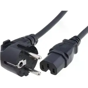 Cabo de alimentaçao schuko angulada - IEC C15 (3 pinos) fêmea - 1.8m [3x1mm²]