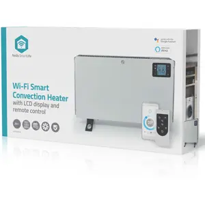 Radiador convector digital inteligente WiFi 750/1250/2000W (20m²) c/ painel em vidro