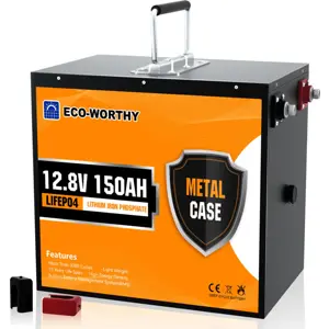 Bateria de Lithium (LiFePO4) BMS c/ caixa metálica + Bluetooth - 12.8V 150A (1920Wh)