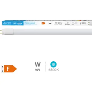Lâmpada LED tubo T8 60cm 230VAC 9W 6500K (branco frio) 900lm - unilateral