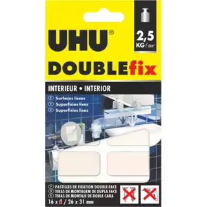Fita dupla face p/ montagem Extraforte Interiores - 16 tiras 26×31mm