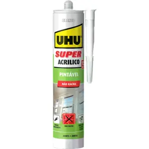 Selante para juntas/fendas à base de dispersão acrílica - pintável - 300ml - Branco