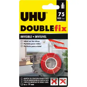 Fita dupla face transparente em espuma acrílica de 1mm - 1.5m x 19mm