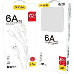 Cabo 3-em-1 (USB-A ➝ USB-C + Micro-USB + Lightning) 480Mbps - 1.2 m - branco
