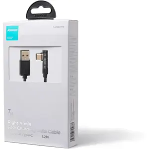 Cabo USB-A <-> USB-C 90º PD/QC 3A - 1.2m - preto