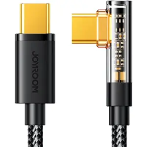 Cabo USB-C <-> USB-C 90º PD/QC 100W 5A - 1.2m - preto