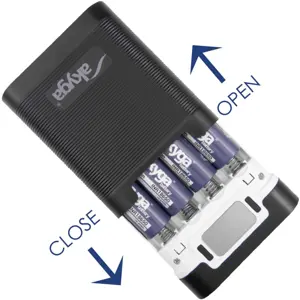 Carcasa Power Bank 22,5W 4x Li-Ion 18650 (no incluidas) - 2x USB-A QC + USB-C PD