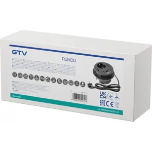 Bloco de tomadas de encastrar (Ø80mm) 1x Schuko + USB-A + 2x USB-C PD + HDMI + RJ45 - Preto