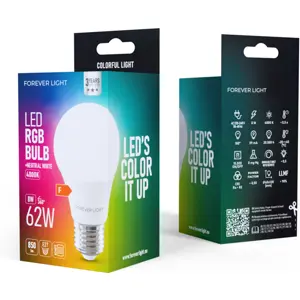 Lâmpada E27 A60 LED 8W RGB+W (branco neutro) 850lm - c/ comando