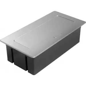 Bloco de tomadas de encastrar com tampa 2x Schuko + USB-A + USB-C + RJ45 – cabo 1.5m – Alumínio