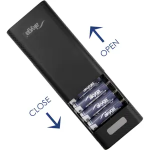 Caixa Power Bank 18W p/ 8x Li-Ion 18650 (não incluidas) - 2x USB-A QC + USB-C PD + Lanterna