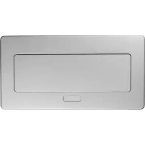 Bloco de tomadas de encastrar com tampa 2x Schuko + USB-A + USB-C + RJ45 – cabo 1.5m – Alumínio