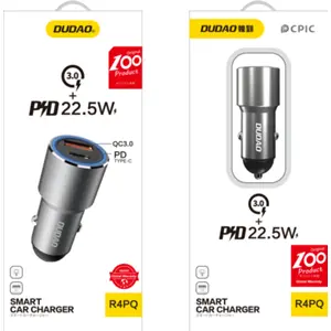 Cargador de mechero (12..24VDC) USB-C PD + USB-A QC 22.5W