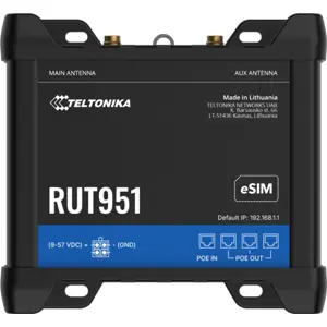 Router industrial 4G LTE Cat4 Dual-SIM + eSIM c/ 4×Ethernet PoE+ (IN/OUT) e WiFi