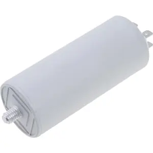 Condensador para motor 18uF 450V Ø40x75mm - c/ terminais 6.3mm e parafuso M8