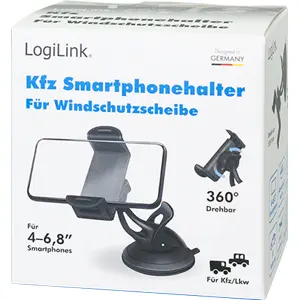Suporte universal para telemóvel 4-6'' ajustável com ventosa para automóvel