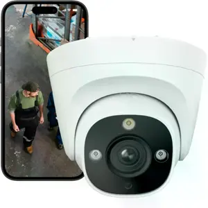 Cámara IP (Ethernet con PoE) Dome 12MP 4mm con IA, Full-Color e IR 30 m - IP67