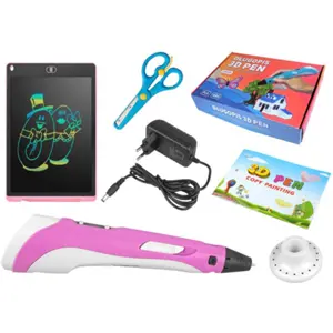 Caneta de impressão 3D 1.75mm PLA/ABS + Tablet Gráfico + Livro + 20 filamentos PLA [GRÁTIS] - Rosa