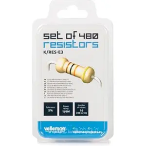 Conjunto de 480 resistências 1/4W de carvão 10Ohm...1Mohm