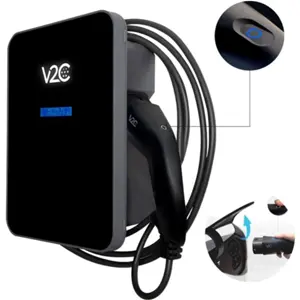 Carregador para carro elétrico (Wallbox) 22kW trifásico c/ CDP, Detetor de fugas DC, cabo T2 5m e botão Tesla