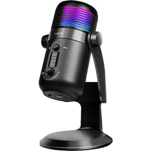 Microfone cardioide USB de estudio 192kHz 24 bits c/ RGB