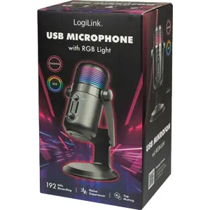 Microfone cardioide USB de estudio 192kHz 24 bits c/ RGB