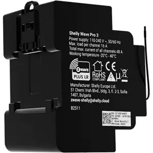 Módulo para calha DIN c/ 3 relés para automação Z-Wave Plus/ZWLR - 110/240VAC 3x16A