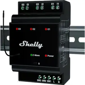 Módulo para calha DIN c/ 3 relés para automação Z-Wave Plus/ZWLR - 110/240VAC 3x16A