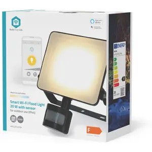 Projector LED inteligente Wi-Fi (compatível c/ Tuya) 20W CCT (3000 - 6500K) 1500Lm c/ sensor movimento - IP44