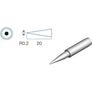 Ponta de substituição para ferro de soldar cónica (0.2mm)