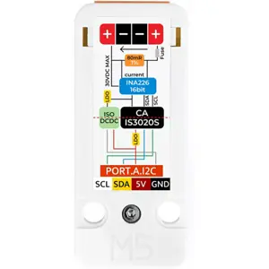 Unidad de Medición de Corriente/Tensión/Potencia ±1A 0–30VDC con I2C Aislado