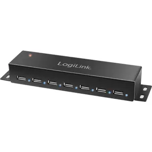 Hub USB 2.0 de 7 portas caixa metálica (industrial)