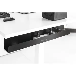 Bandeja de gestión de cables bajo-escritorio en metal - negro - 600x114x76mm