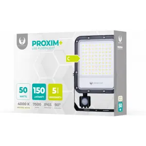 Projetor LED 230V 50W 4000K (branco neutro) 7500lm c/ sensor PIR - IP65