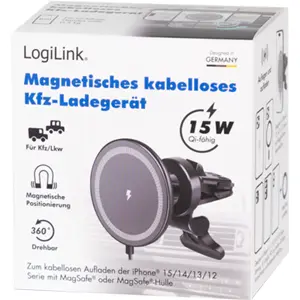 Suporte para telemóvel c/ carregamento Qi Wireless 15W magnético (MagSafe)