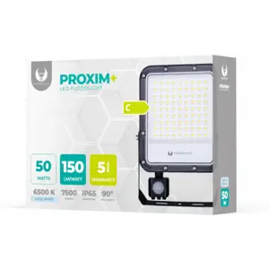 Projetor LED 230V 50W 6500K (branco frio) 7500lm c/ sensor PIR - IP65
