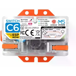 Interruptor controlável via ESP-NOW 100–230VAC 10A sem Neutro