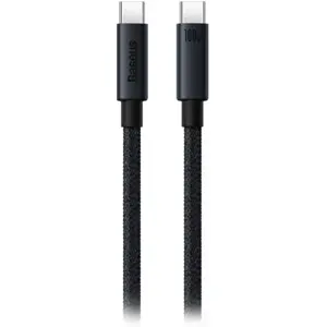 Cabo USB-C ⇿ USB-C 100W PD em Nylon c/ enrolamento magnético - Preto - 1.0m