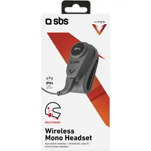 Auricular Mono sem Fios Bluetooth Multipoint para capacetes - IPX4