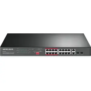 Switch 16P PoE+ 10/100Mbps + 2P Gigabit + 2P SFP - montável em rack