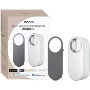 Cerradura inteligente con Matter over Thread, NFC y Bluetooth + tapa extra - Blanca/Gris