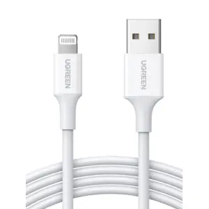 Cabo de carregamento e dados USB-A <-> LIGHTNING 2.4A 1m - branco