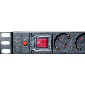 Bloco PDU de 8 tomadas c/ botão e disjuntor p/ rack bastidor 19'' 1U - cabo 2 m