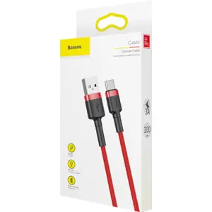 Cabo USB A <-> USB C 3A Quick Charge revestido a nylon - 1.0m