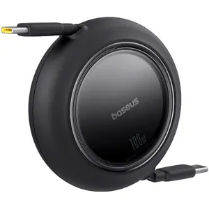 Cabo retráctil USB-C macho <-> USB-C macho 100W PD - preto - 1.5m