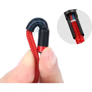 Cabo USB-C macho <-> USB-C macho PD / QC 60W - preto e vermelho -  1 m