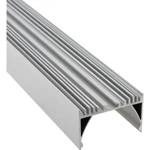 Perfil de alumínio de superfície para fita de leds com difusor, topos e fixadores - 49x34mm - 2 metros - branco